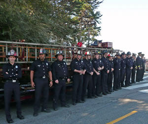 Ladder Team in Front of Truck