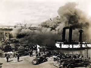 Dennis T. Sullivan Fireboat at Ship Fire